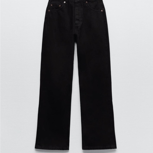 Zara Straight Leg Jeans Black - Picture 9 of 13